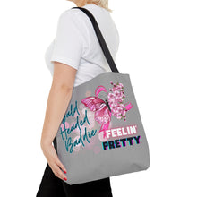 Load image into Gallery viewer, Bald head baddie feeling pretty Tote Bag
