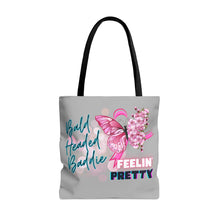 Load image into Gallery viewer, Bald head baddie feeling pretty Tote Bag